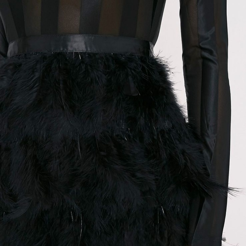 Black feather dress - Picture 5 of 6